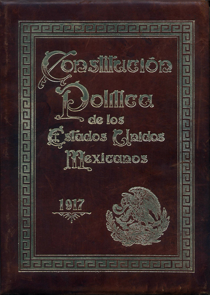 Portada original de la Constitución Política de los Estados Unidos Mexicanos de 1917