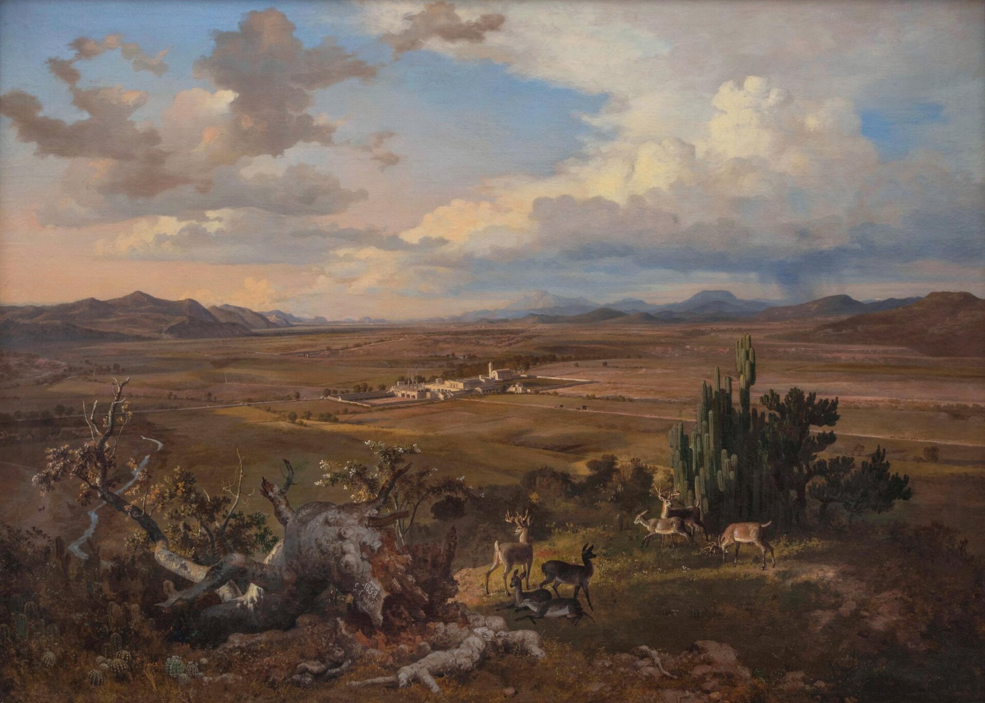 Vista de la Hacienda de Colón realizada por Eugenio Landesio en 1858